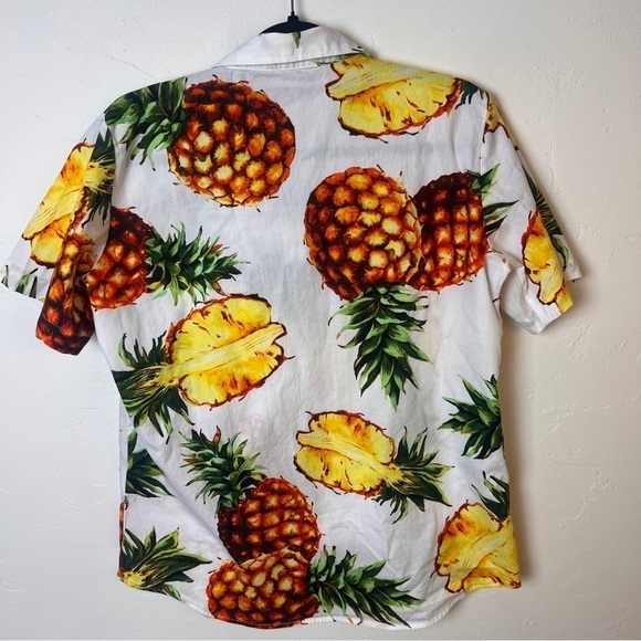 SSLR women's Hawaiian shirt Pineapple button down shirt large - Picture 8 of 12